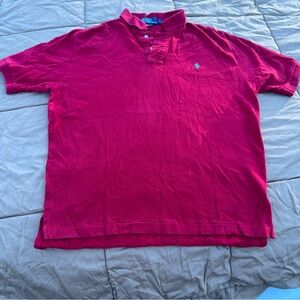 Polo by Ralph Lauren Classic Red Cotton Polo Collared Shirt Size Large